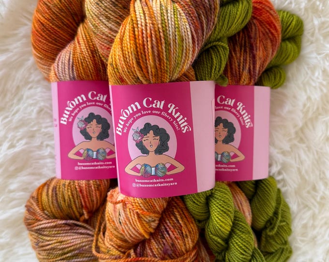 Featured listing image: Maple Spice  Plump Sock Set Hand Dyed Yarn