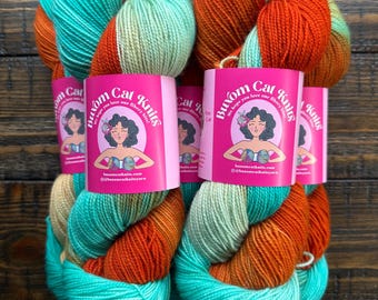 FLAME THROWER Tough Sock Hand Dyed Sock Yarn socks shawls hats indie dyed