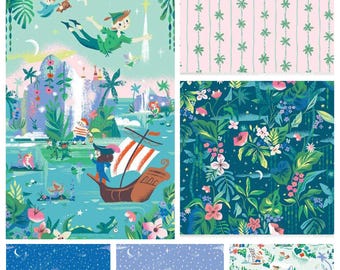 Forever Neverland by Jill Howarth for Riley Blake Fabric Bundle with panel half yards quilting cotton