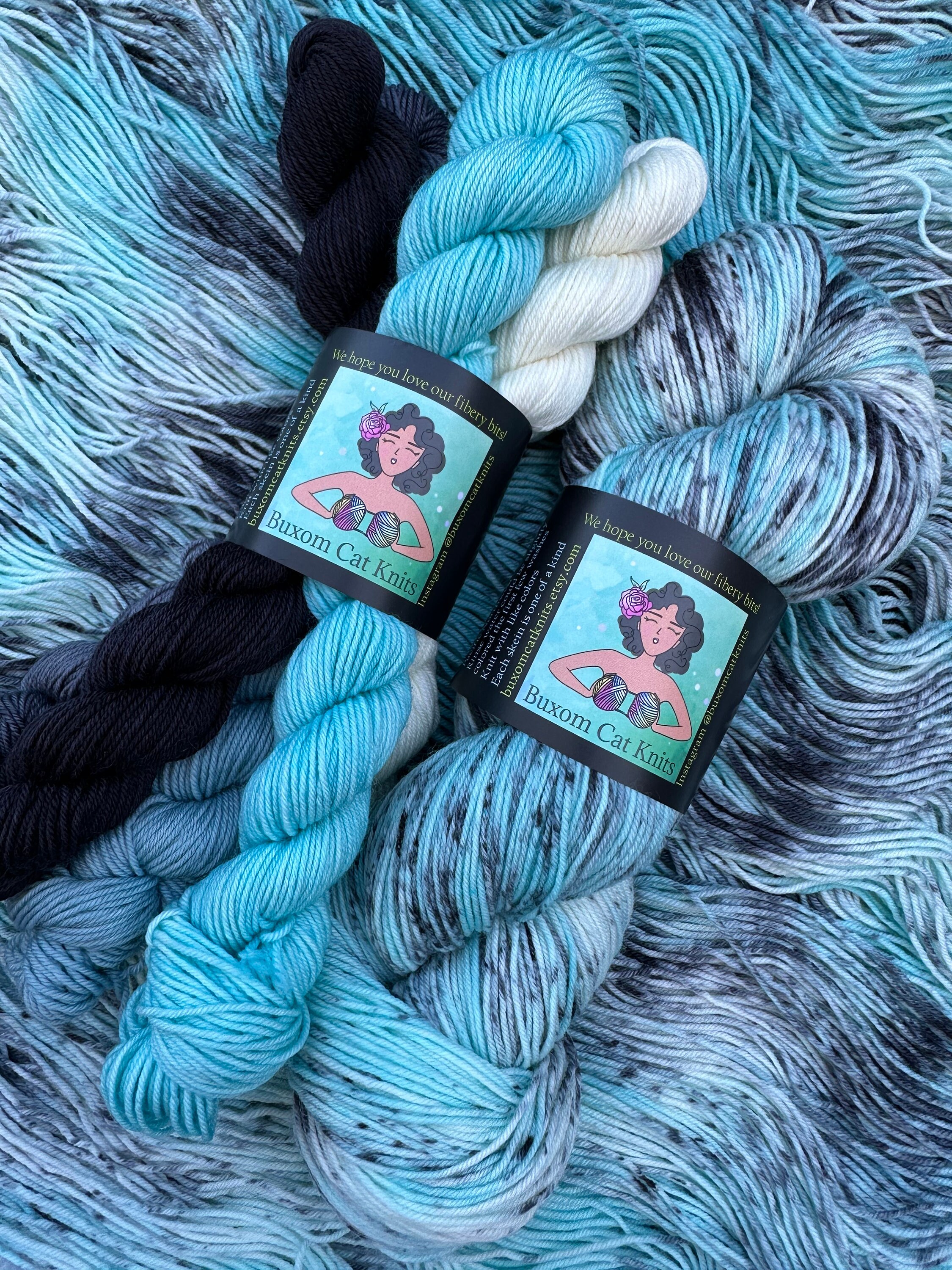 Beware of Hitchhiking Ghosts Sock and Mini Skeins Set Hand Dyed Yarn