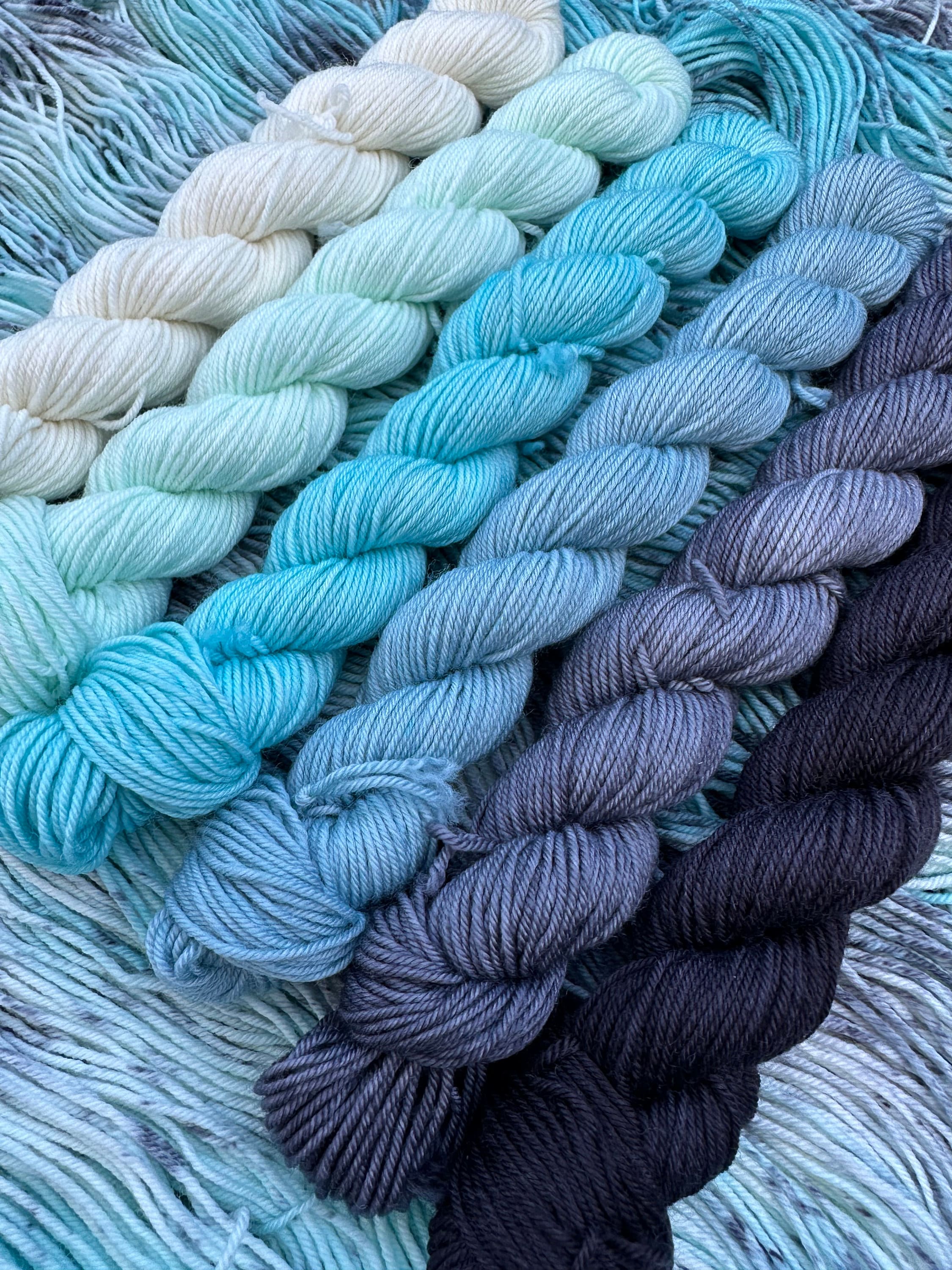 Beware of Hitchhiking Ghosts Sock and Mini Skeins Set Hand Dyed Yarn