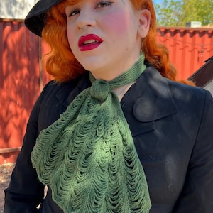 1940s Tangled Web Scarf- Vintage Spiderweb Scarf