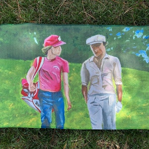 Caddyshack-Inspired Microfiber Golf Towel with Hand-Painted Design
