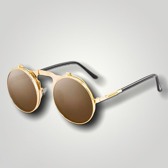 80s Vintage theme sunglasses | steampunk | flip s… - image 3