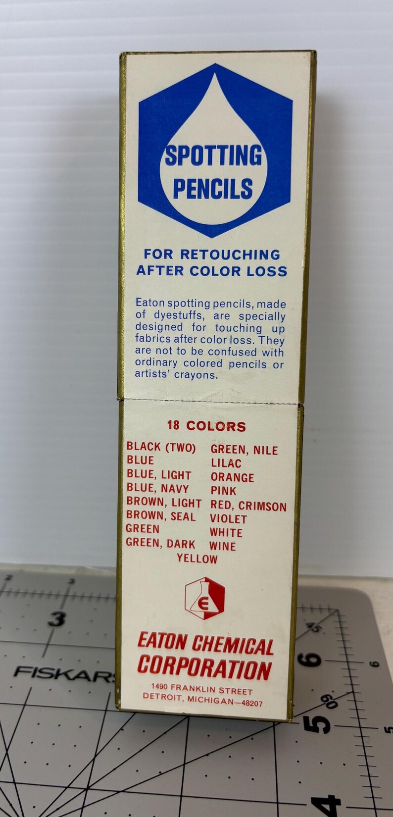 Vintage Ecco Spotting Pencils: 18 Colors for Fabric Retouching - Etsy