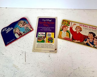 Set med vintage-synålsböcker: Kay Kellogg, Sewing Susan, Sew and Stitch