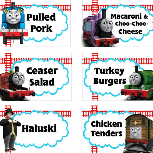 INSTANT DOWNLOAD - Food Labels Thomas the Train Birthday Party