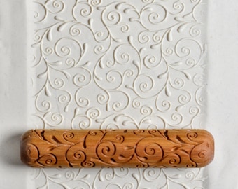 BHR-105 Big Pottery Hand Roller - Spiral Vine