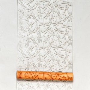 TW-004 Twig Pottery Hand Roller - Dragonflies