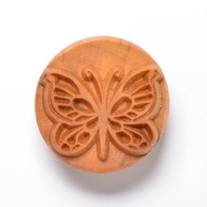 Scl-043 Large Round Stamp - Butterfly 2