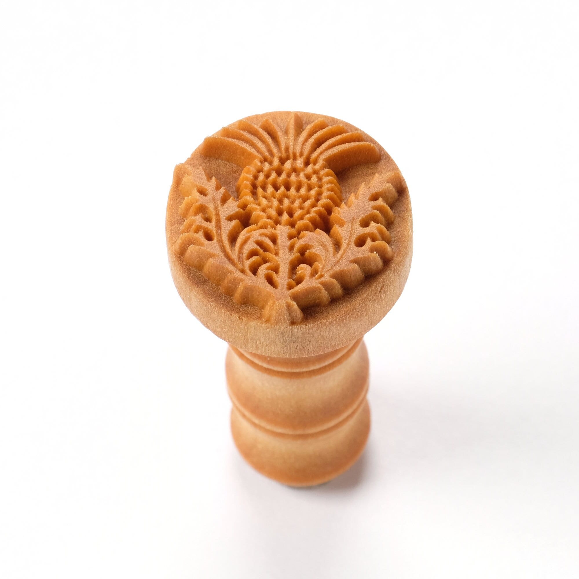 工芸品 kotter Scm-279 Medium Round Wood Pottery Stamp - Thistle - Etsy