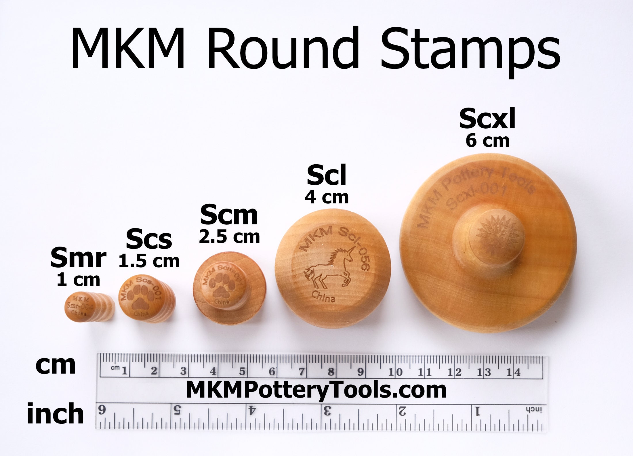 MKM Pottery Tools 4 cm Curve Top Dragon Stamp