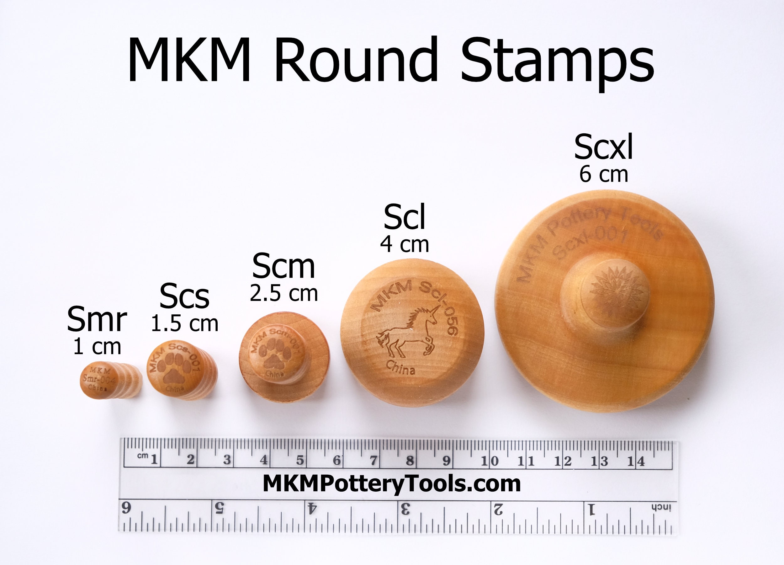 Scm-196 Medium Round Stamp - Simple Flower Outline