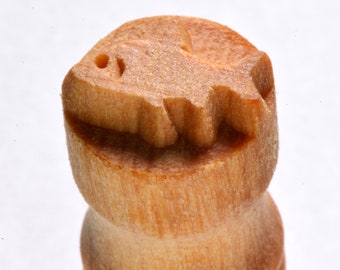 Scs-150 Small Round Wood Pottery Stamp - Fish