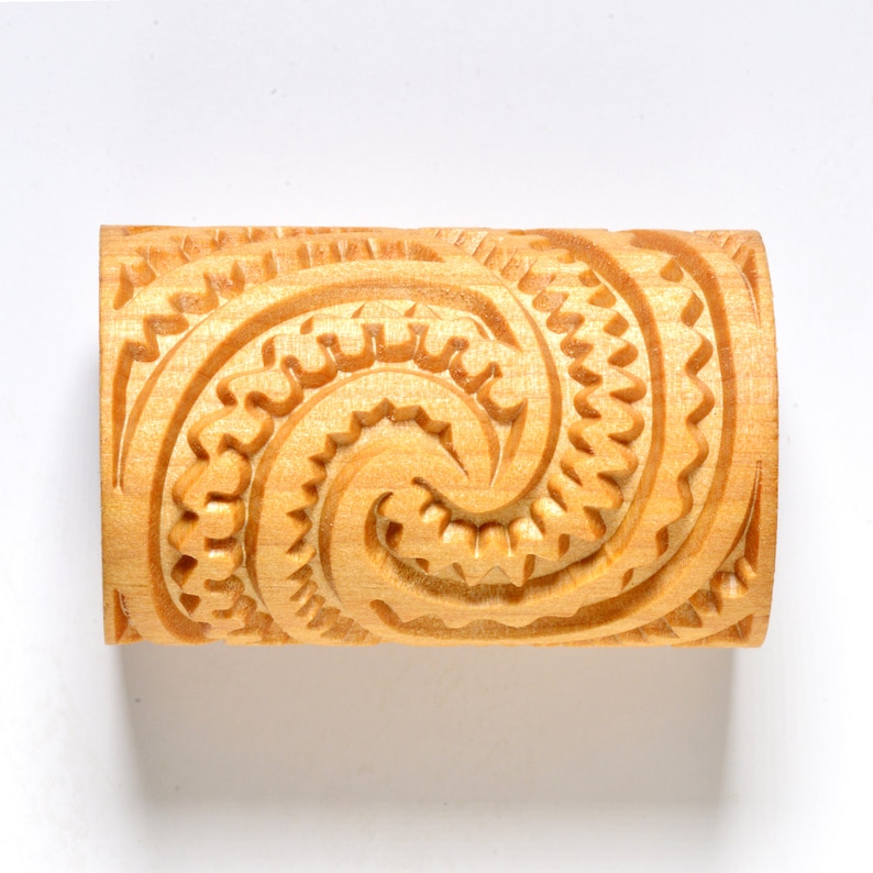 RL022 Large Pottery Handle Roller Maori Spirals 2 Etsy
