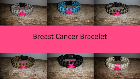 Breast Cancer Awareness 550 paracord survival bracelet pink ribbon