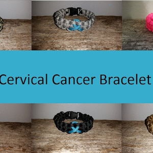 Scleroderma / Cervical Cancer Awareness 550 paracord survival bracelet teal ribbon