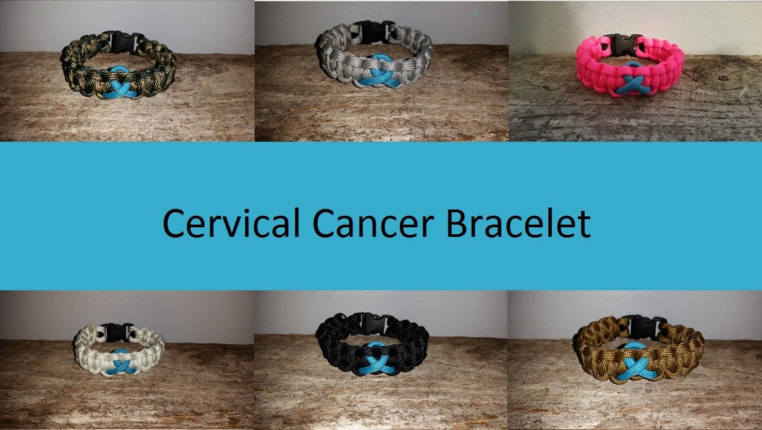 Scleroderma / Cervical Cancer Awareness 550 paracord survival bracelet teal  ribbon