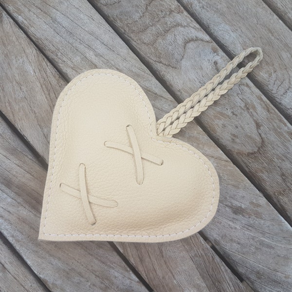 Leather heart, 3rd anniversary gift, wedding present, valentines heart