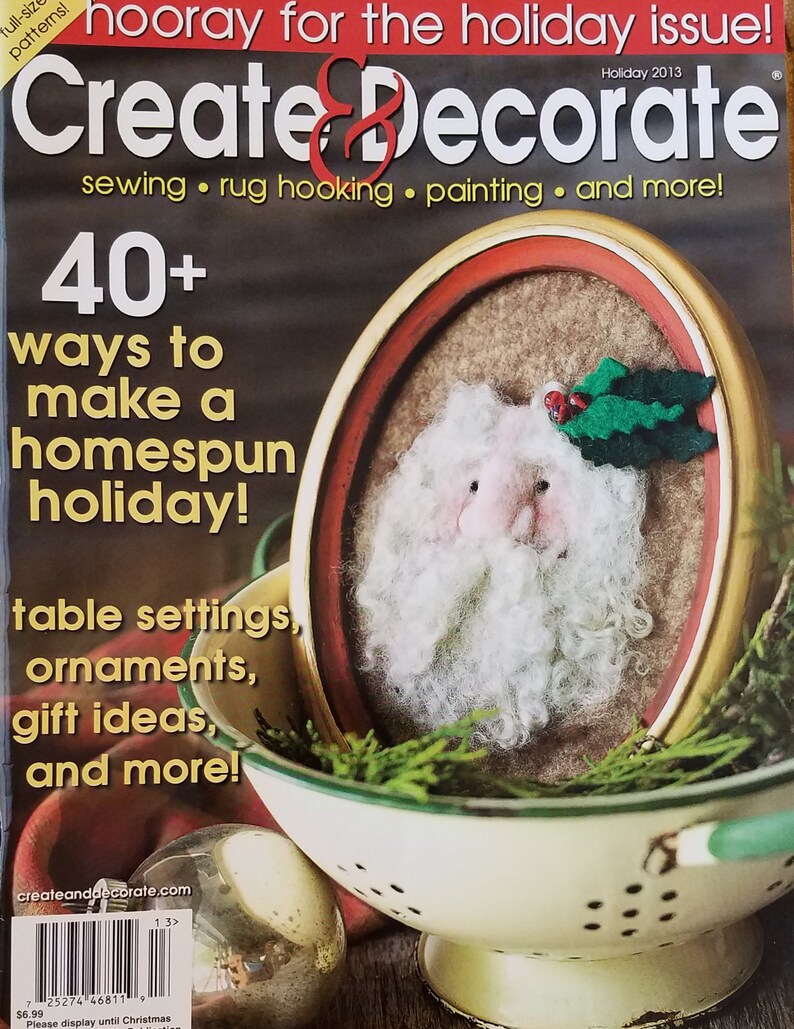 Create Decorate Magazine Holiday 2013 Issue Etsy