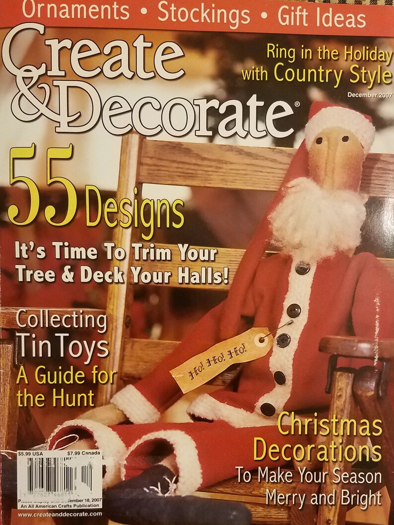 Create Decorate Magazine December 2007 Issue Etsy
