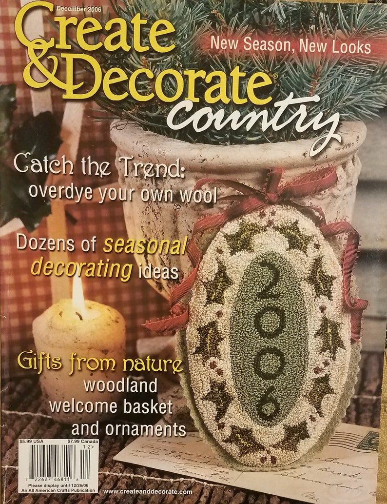 Create Decorate Magazine December 2006 Issue Etsy