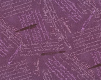 Stof Quilters Special - Purple Writing Fabric