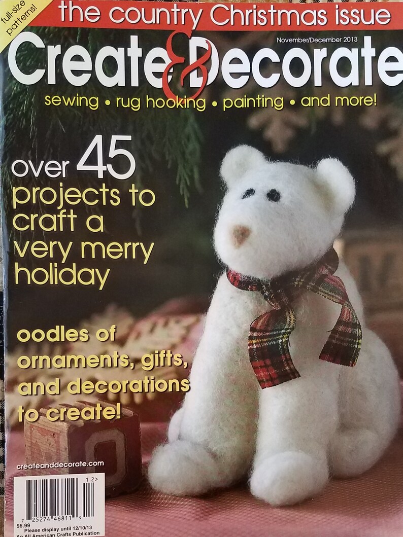 Create Decorate Magazine November December 2013 Issue Etsy