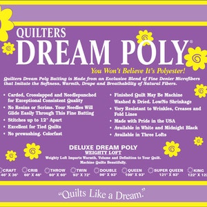 Quilter's Dream DELUXE WHITE Poly Batting Sampler Case