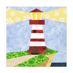 Lighthouse Quilt Block Paper Pieced Pattern