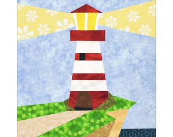 Lighthouse Quilt Block Paper Pieced Pattern
