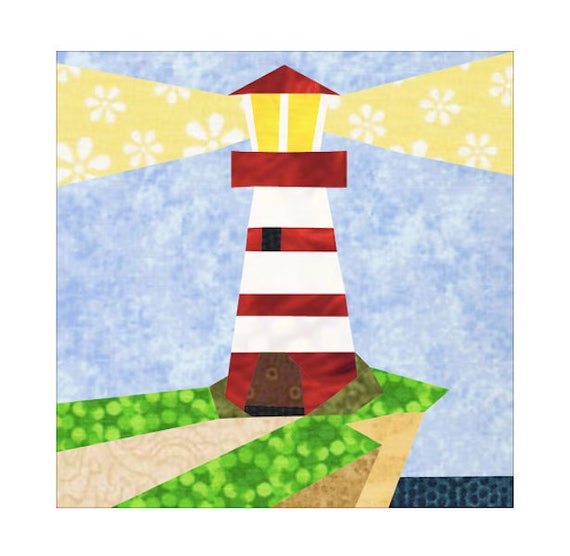 Lighthouse Quilt Block Paper Pieced Pattern Etsy