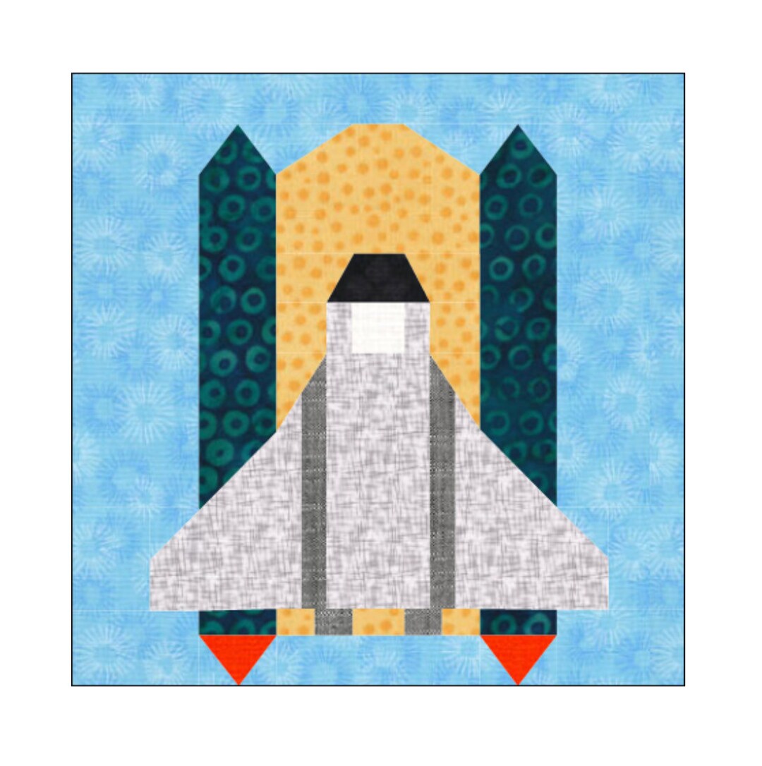 Space Shuttle Quilt Block Paper Pieced Pattern Etsy