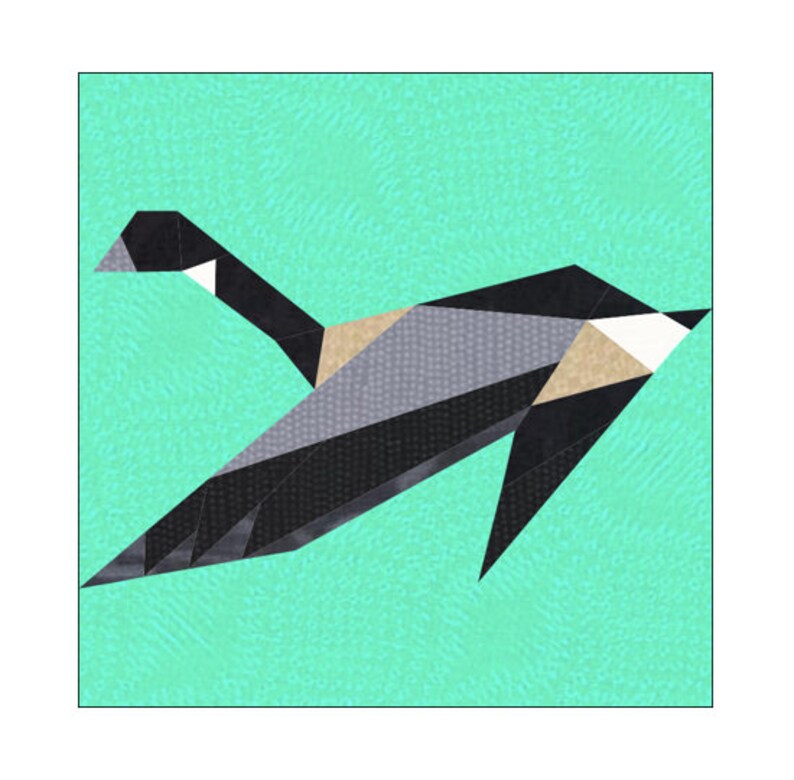 Canada Goose Quilt Block Paper Pieced Pattern Etsy
