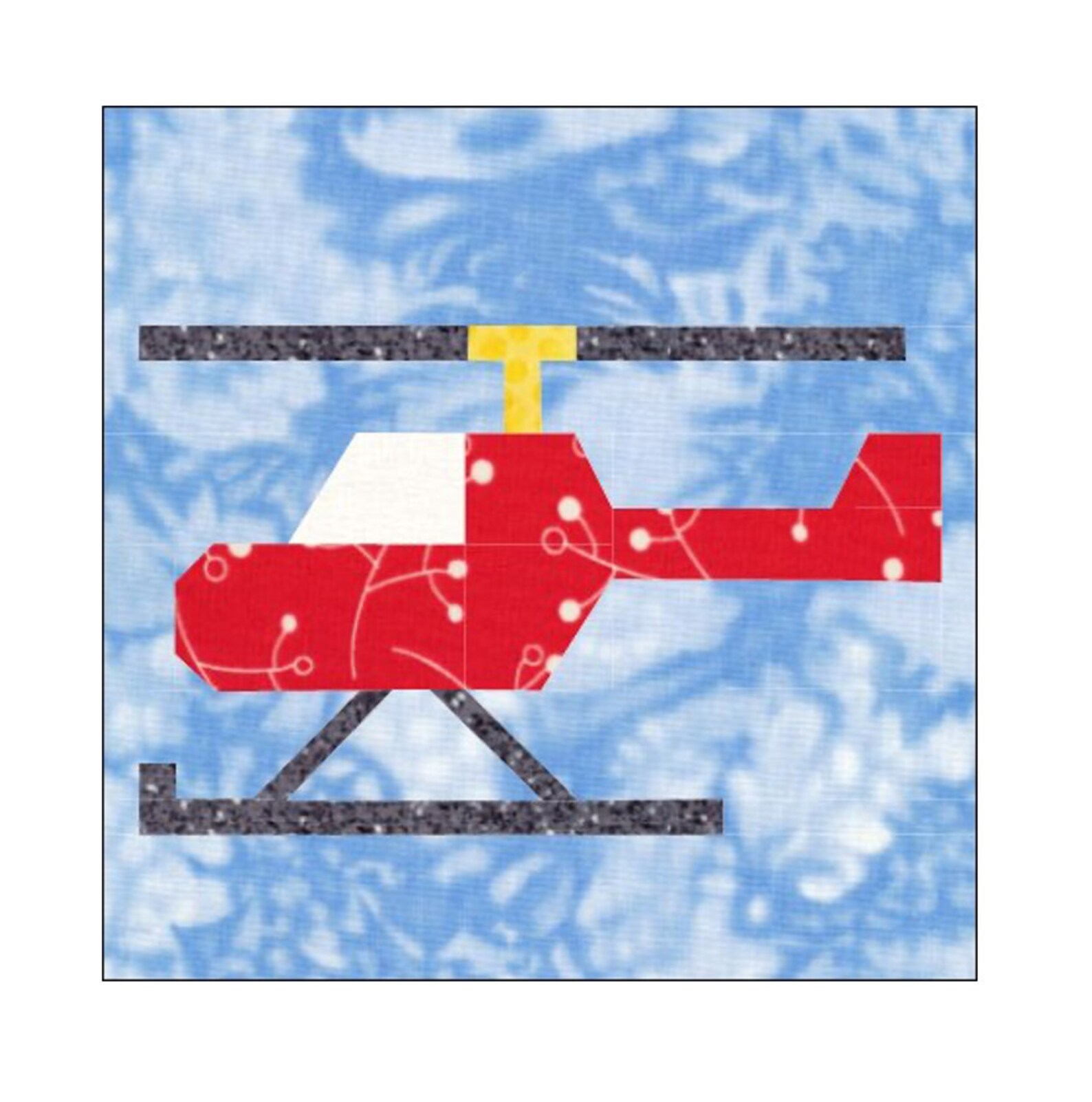 Helicopter Quilt Block Paper Pieced Pattern Etsy