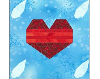 Heart & Tears Quilt Block Paper Pieced Pattern