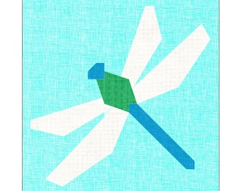 Dragonfly Quilt Block Paper Pieced Pattern