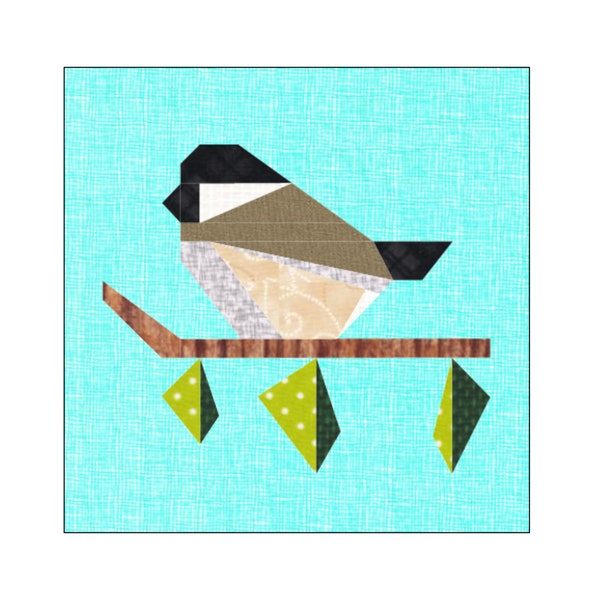 Chickadee Quilt Block Paper Pieced Pattern