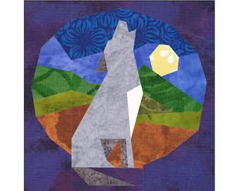 Howling Wolf Quilt Block Paper Pieced Pattern