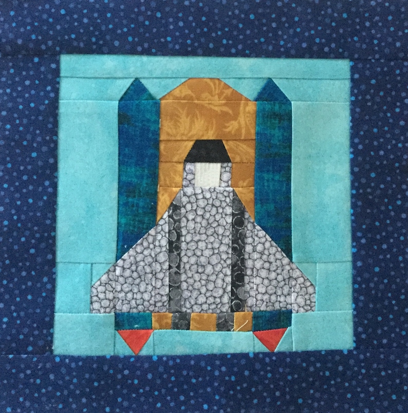 Space Shuttle Quilt Block Paper Pieced Pattern Etsy