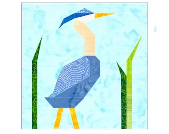 Heron Quilt Block Paper Pieced Pattern