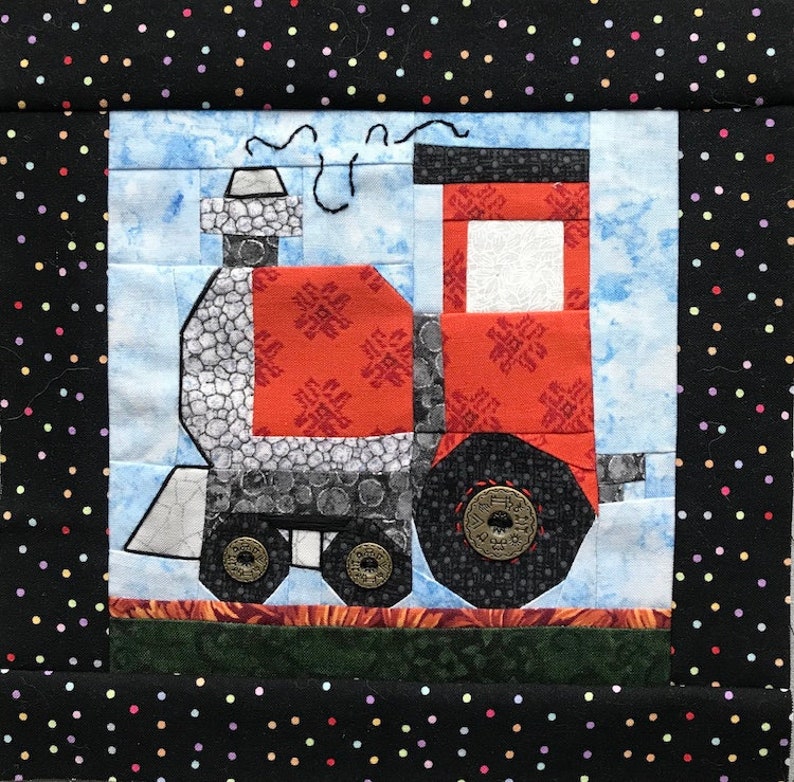Train Quilt Block Paper Pieced Pattern | Etsy