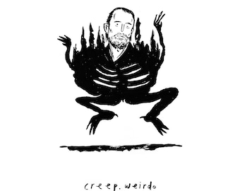 Creep, Weirdo - Thom Yorke/Radiohead illustrated print