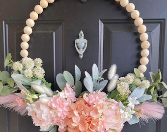 Wood Bead Wreath