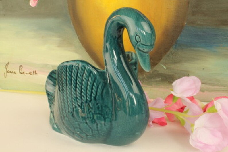 Blue Swan Porcelain Vase Vintage vase Etsy