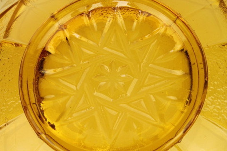 Sowerby Art Deco Amber Pressed Glass Bowl