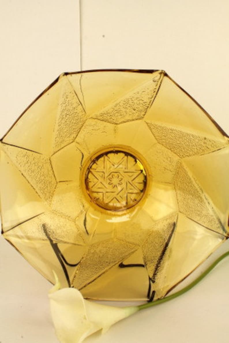 Sowerby Art Deco Amber Pressed Glass Bowl