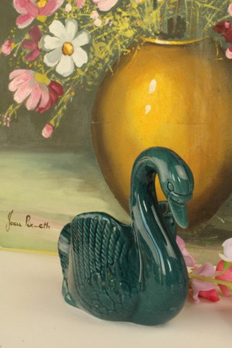 Blue Swan Porcelain Vase Vintage vase Etsy