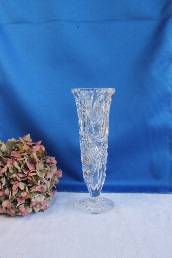 Tall Bohemian Crystal Vase Etsy