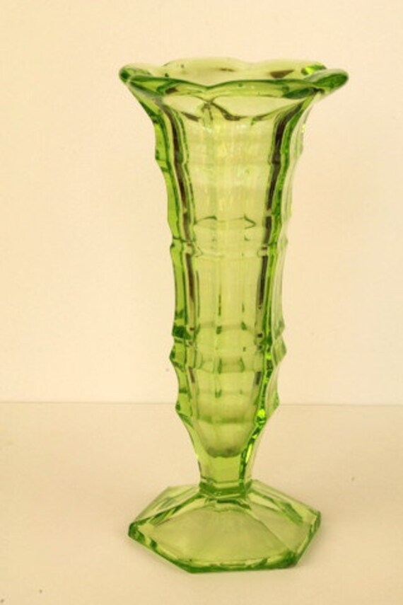uranium glass bud vase